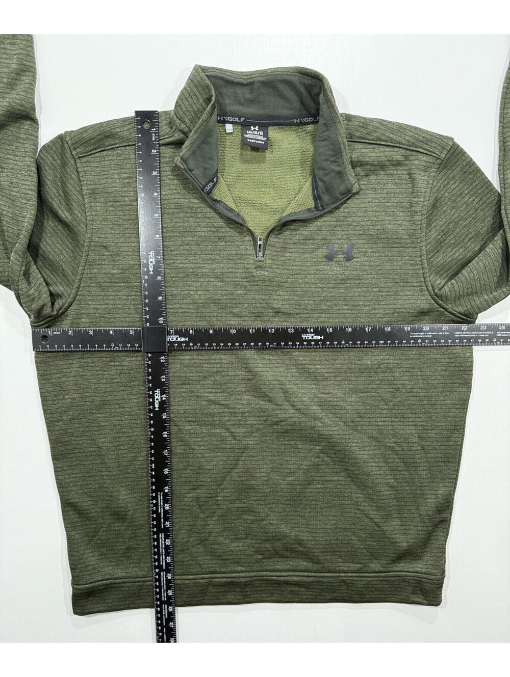 Under Armour Golf Storm Pullover Mens Large Green 1/4 Zip Sweater Fleece - Picture 11 of 11